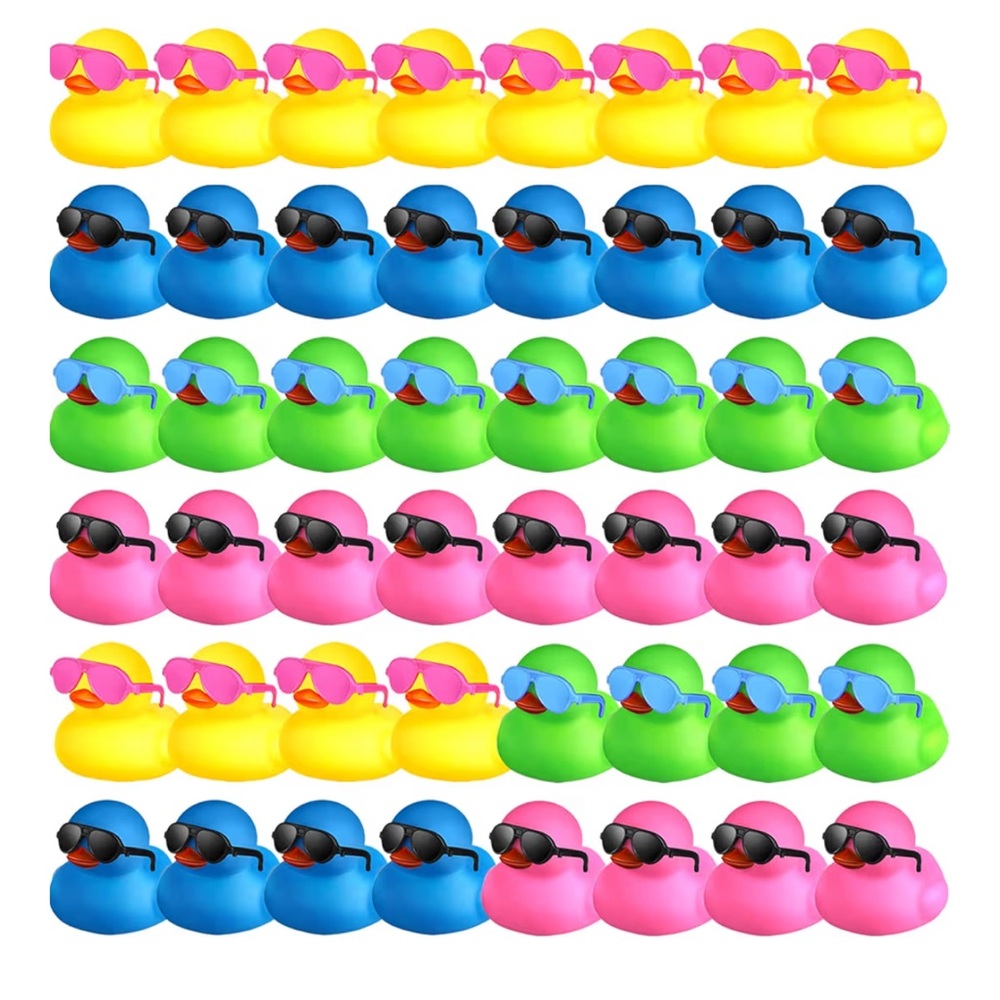 48 Pcs Mini Rubber Ducks with Sunglasses NIB